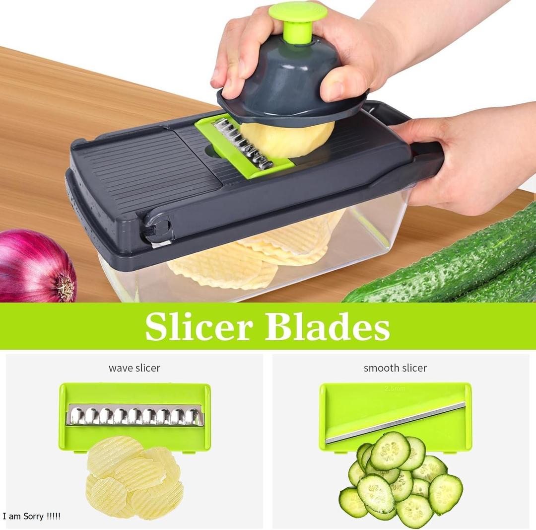 12-in-1 Multifunction Vegetable Chopper & Food Dicer with Storage Container